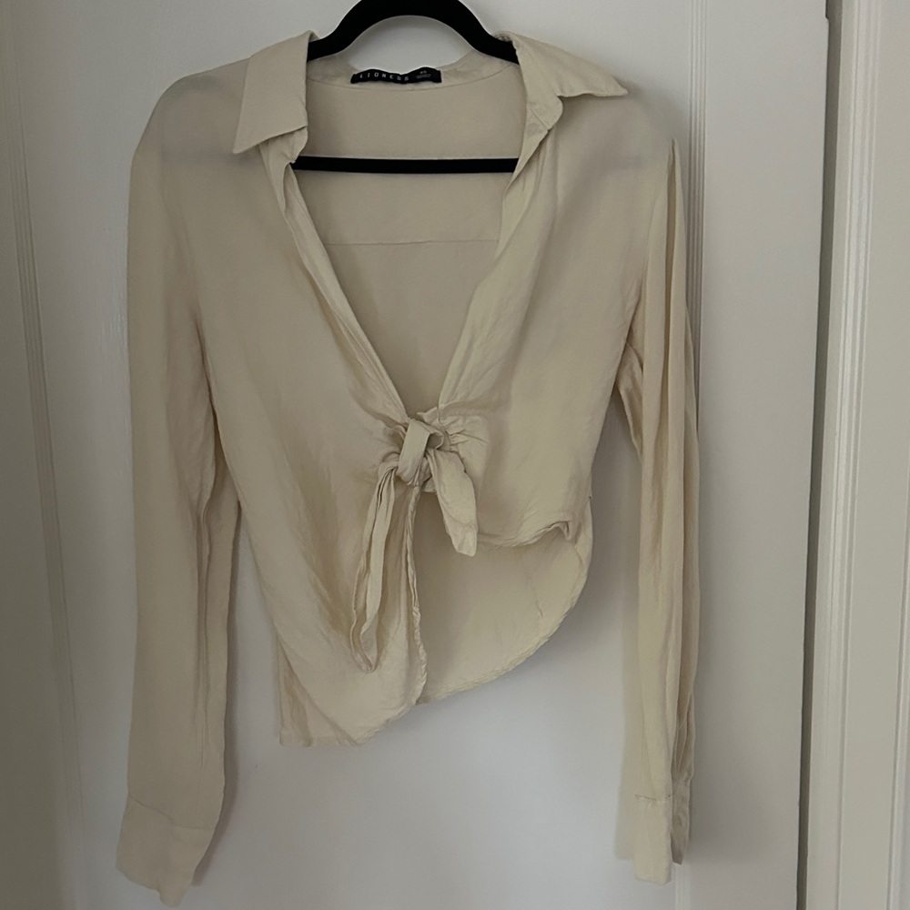 Lioness Women’s Giza Linen  Asymmetrical Plunge Top XS - Picture 5 of 6